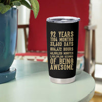 Vintage 92nd Birthday Gift Tumbler Cup 92 Years Of Being Awesome