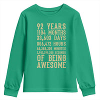 Vintage 92nd Birthday Gift Youth Sweatshirt 92 Years Of Being Awesome
