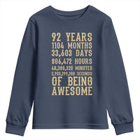 Vintage 92nd Birthday Gift Youth Sweatshirt 92 Years Of Being Awesome