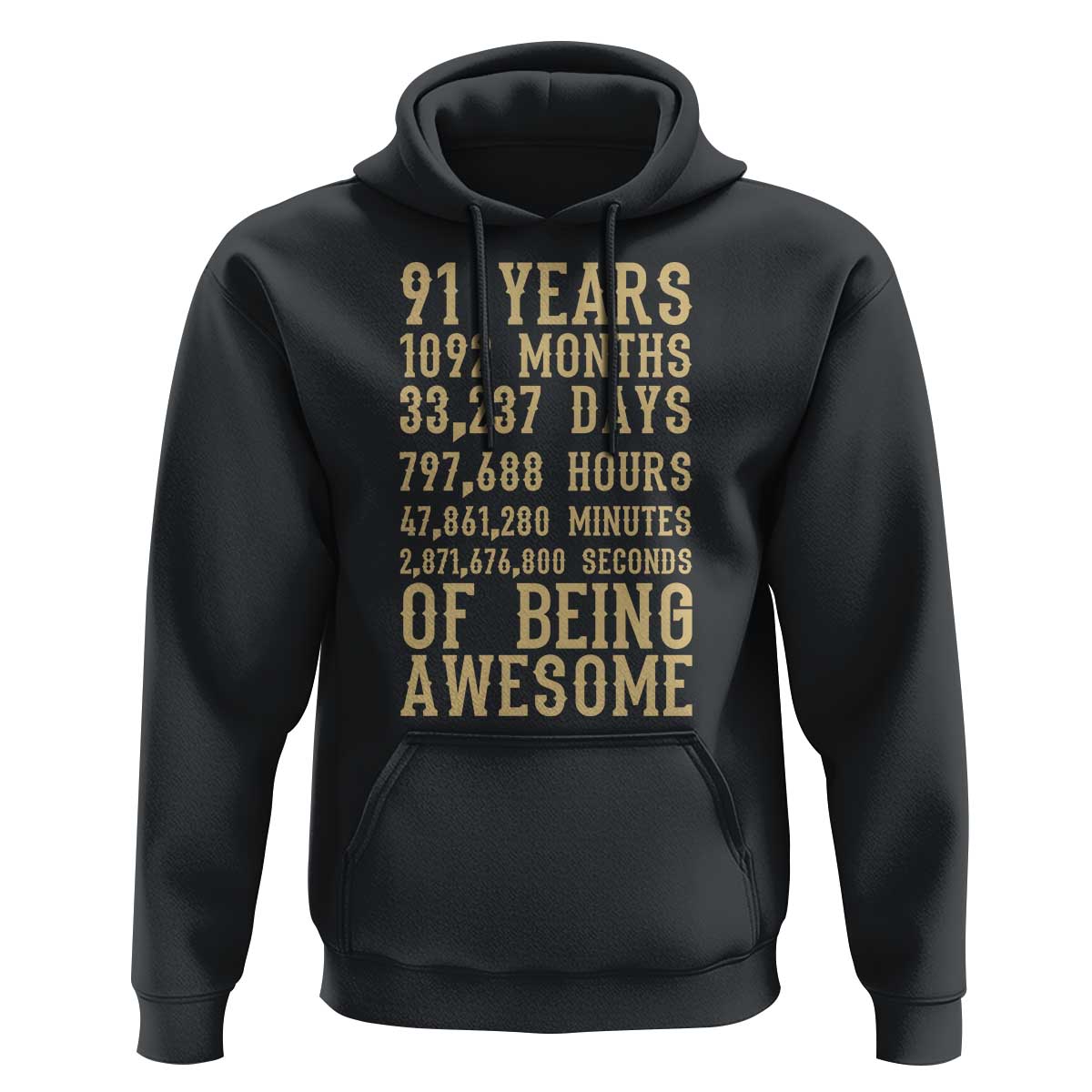 Vintage 91st Birthday Gift Hoodie 91 Years Of Being Awesome