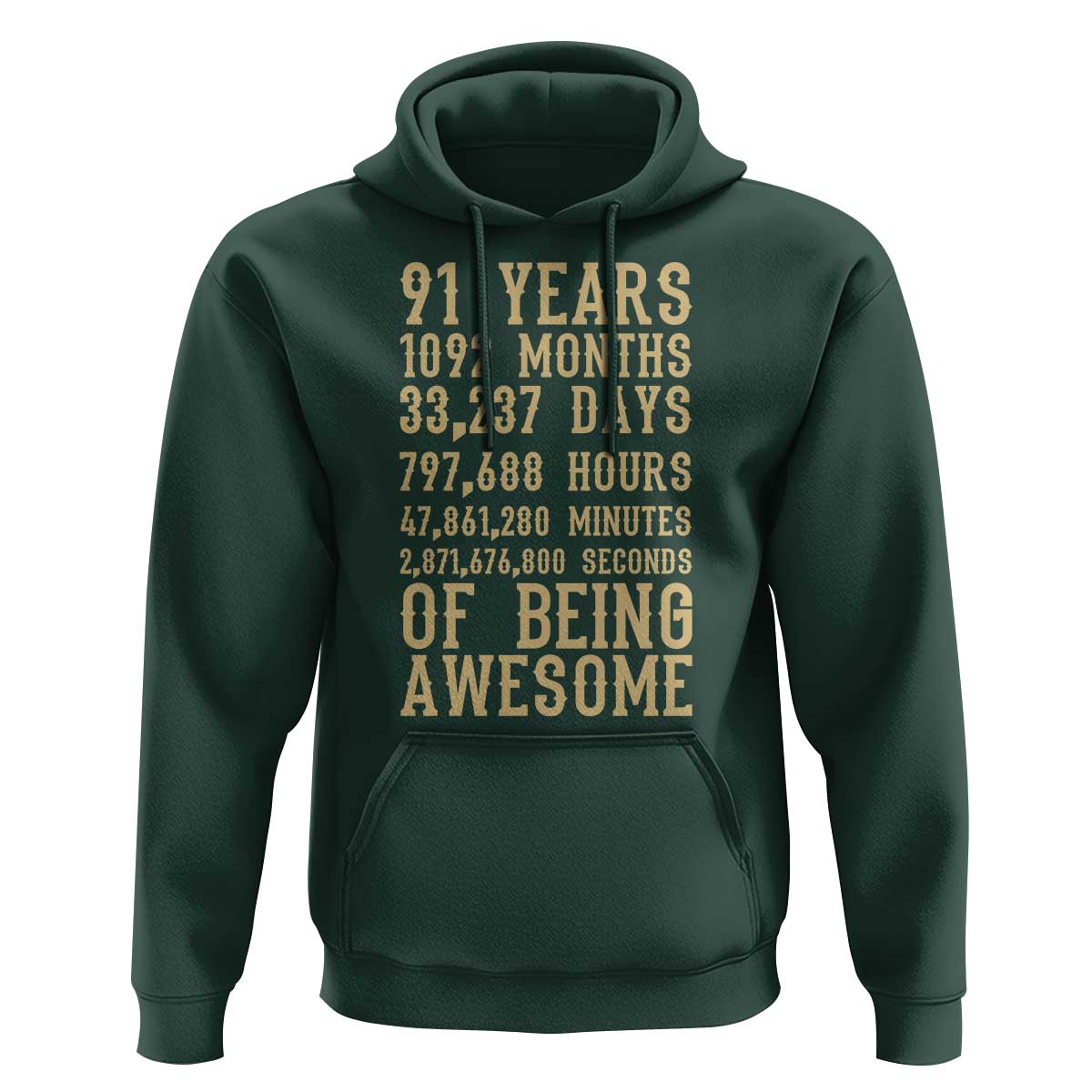 Vintage 91st Birthday Gift Hoodie 91 Years Of Being Awesome