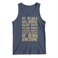 Vintage 91st Birthday Gift Tank Top 91 Years Of Being Awesome