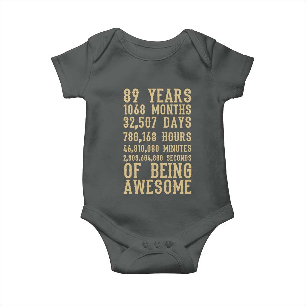 Vintage 89th Birthday Gift Baby Onesie 89 Years Of Being Awesome