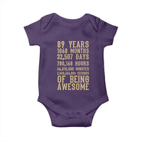Vintage 89th Birthday Gift Baby Onesie 89 Years Of Being Awesome