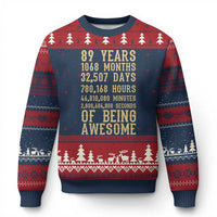 Vintage 89th Birthday Gift Ugly Christmas Sweater 89 Years Of Being Awesome