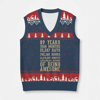 Vintage 89th Birthday Gift V-Neck Knit Sweater Vest 89 Years Of Being Awesome
