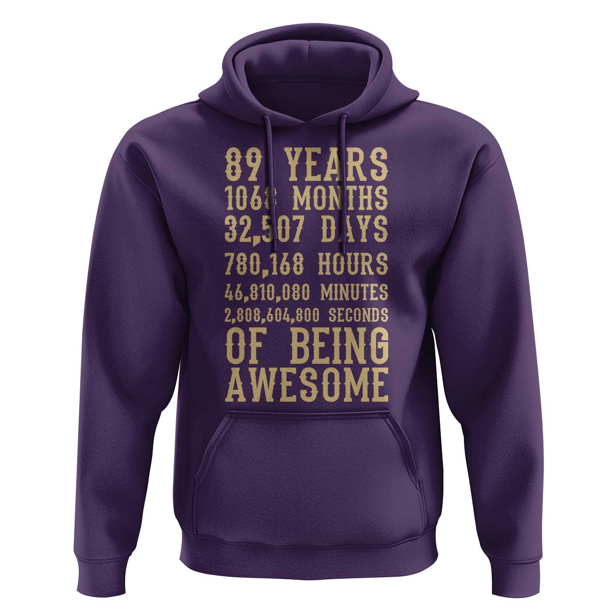 Vintage 89th Birthday Gift Hoodie 89 Years Of Being Awesome