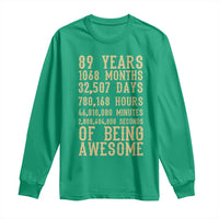 Vintage 89th Birthday Gift Long Sleeve Shirt 89 Years Of Being Awesome