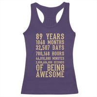 Vintage 89th Birthday Gift Racerback Tank Top 89 Years Of Being Awesome