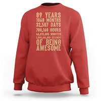 Vintage 89th Birthday Gift Sweatshirt 89 Years Of Being Awesome