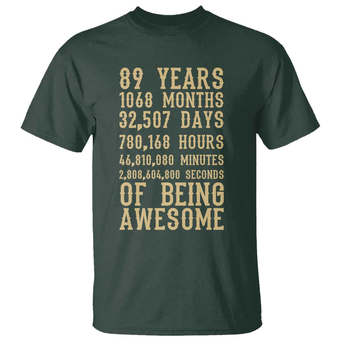 Vintage 89th Birthday Gift T Shirt 89 Years Of Being Awesome