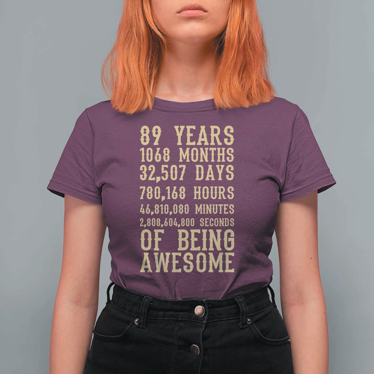 Vintage 89th Birthday Gift T Shirt For Women 89 Years Of Being Awesome