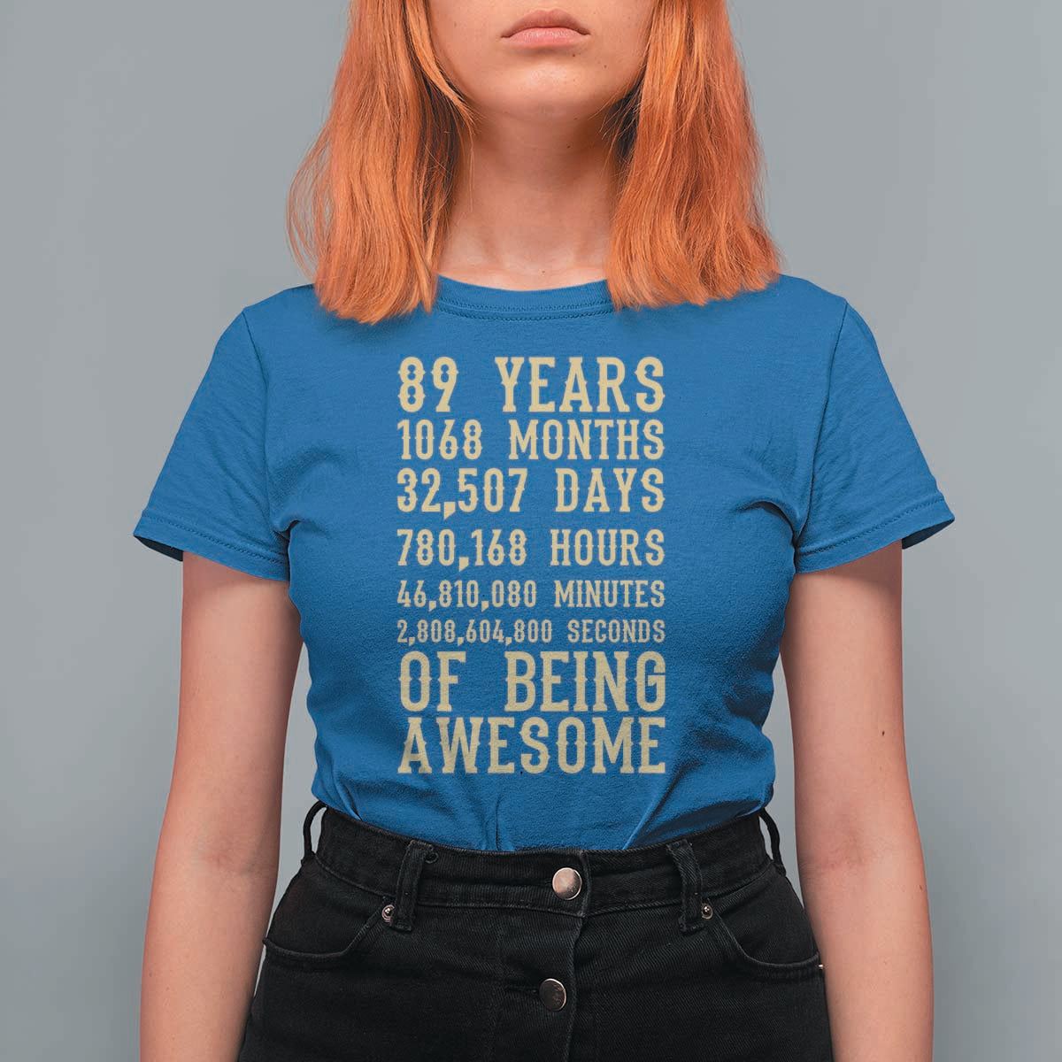 Vintage 89th Birthday Gift T Shirt For Women 89 Years Of Being Awesome