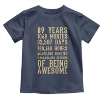 Vintage 89th Birthday Gift Toddler T Shirt 89 Years Of Being Awesome