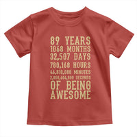 Vintage 89th Birthday Gift Toddler T Shirt 89 Years Of Being Awesome