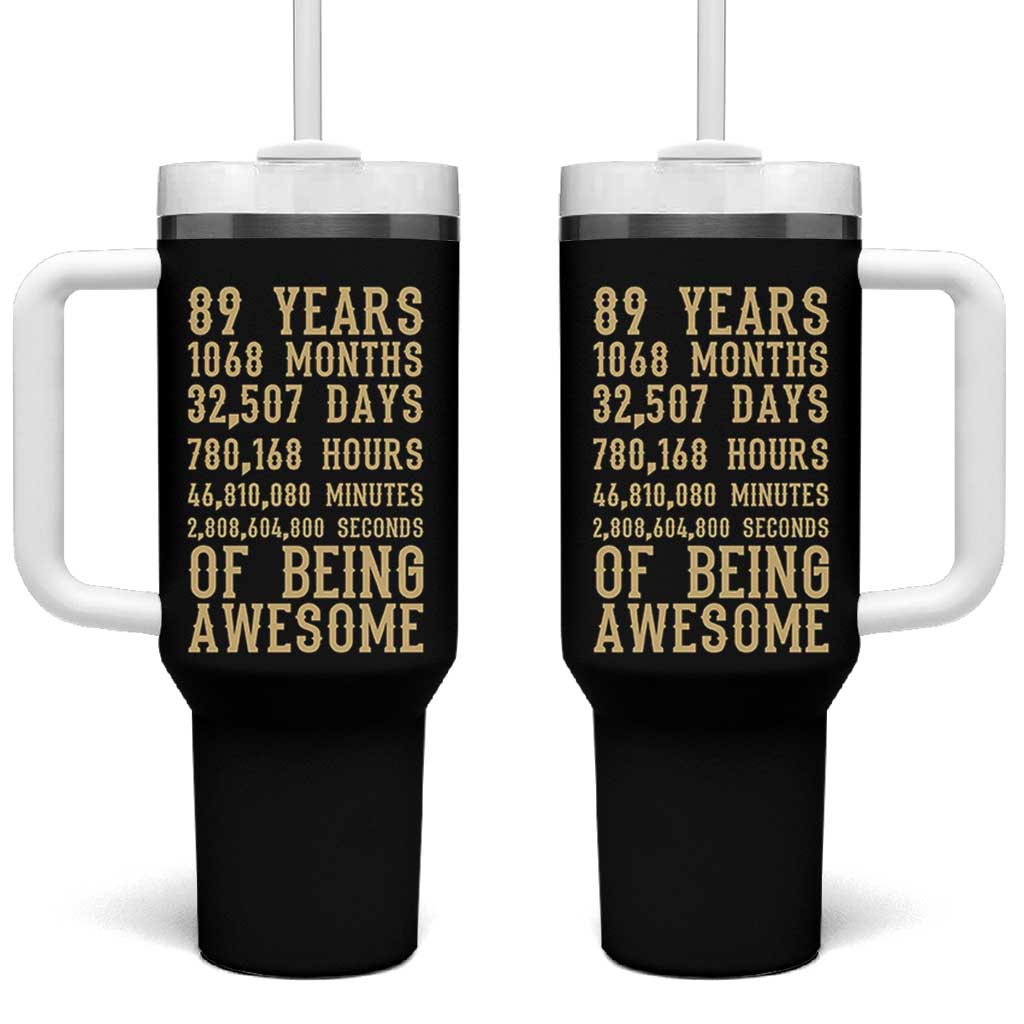 Vintage 89th Birthday Gift Tumbler With Handle 89 Years Of Being Awesome