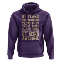 Vintage 81st Birthday Gift Hoodie 81 Years Of Being Awesome