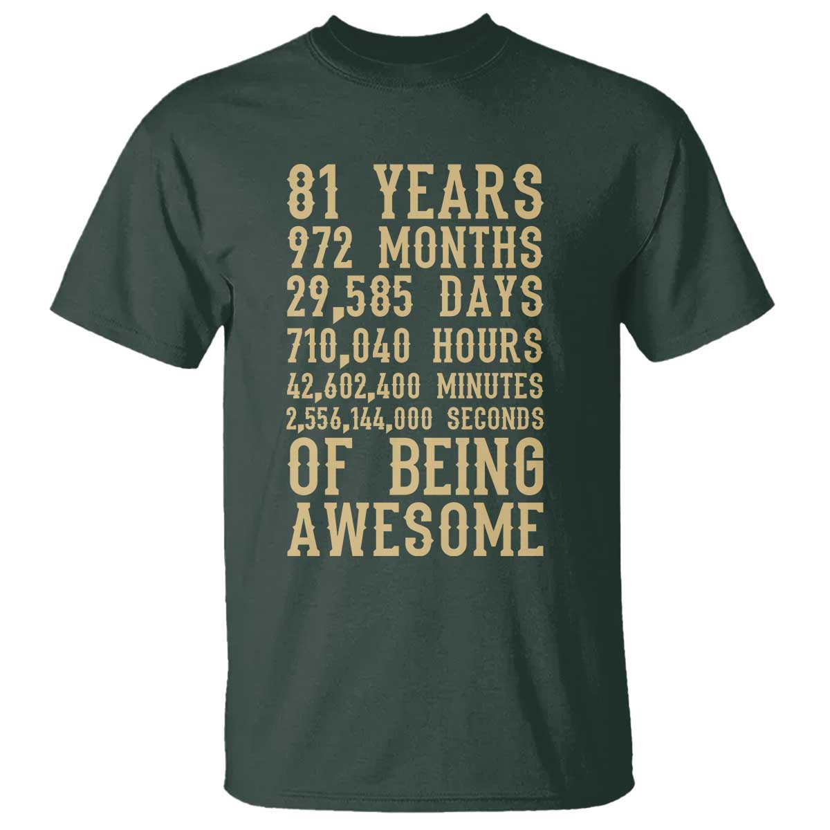 Vintage 81st Birthday Gift T Shirt 81 Years Of Being Awesome