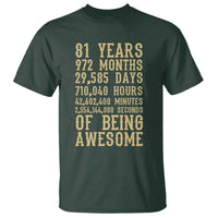 Vintage 81st Birthday Gift T Shirt 81 Years Of Being Awesome