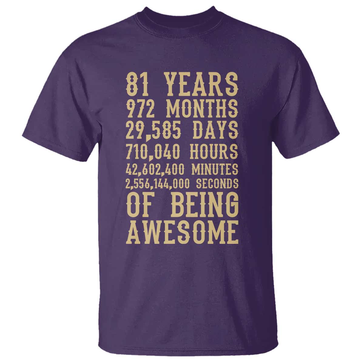 Vintage 81st Birthday Gift T Shirt 81 Years Of Being Awesome