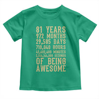 Vintage 81st Birthday Gift Toddler T Shirt 81 Years Of Being Awesome