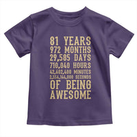 Vintage 81st Birthday Gift Toddler T Shirt 81 Years Of Being Awesome
