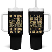 Vintage 81st Birthday Gift Tumbler With Handle 81 Years Of Being Awesome