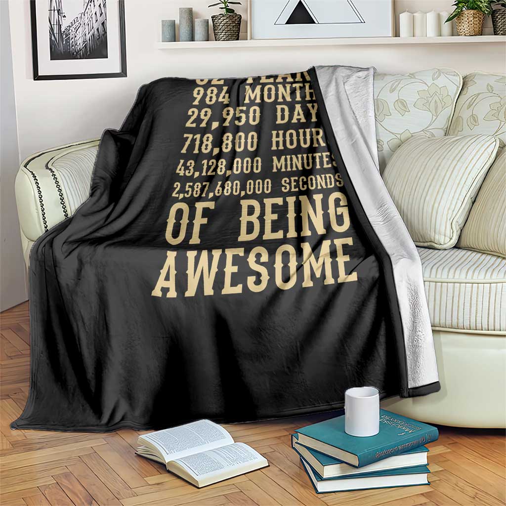 Vintage 82nd Birthday Gift Throw Blanket 82 Years Of Being Awesome