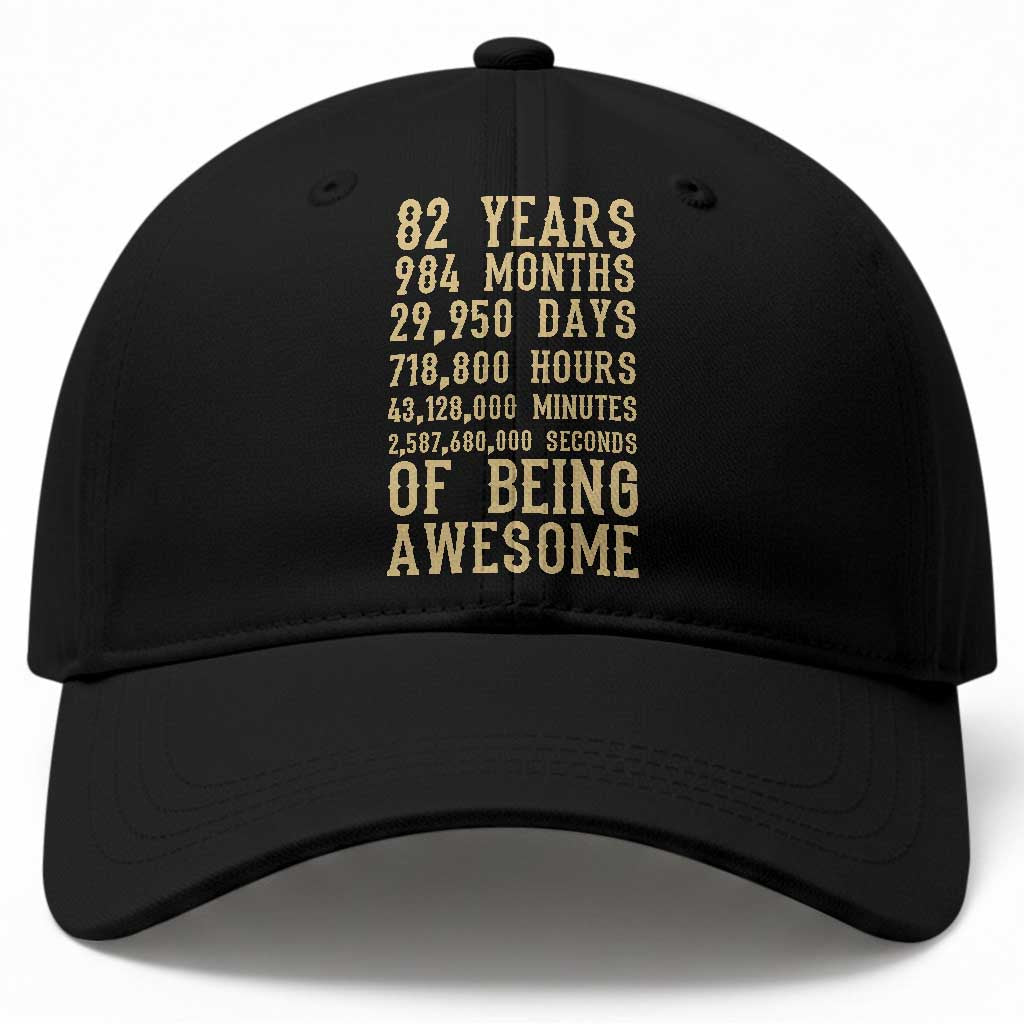 Vintage 82nd Birthday Gift Baseball Cap 82 Years Of Being Awesome