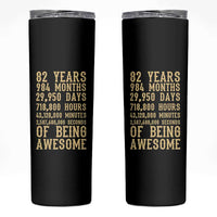 Vintage 82nd Birthday Gift Skinny Tumbler 82 Years Of Being Awesome