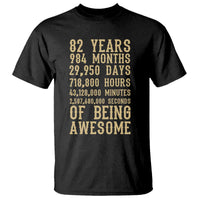 Vintage 82nd Birthday Gift T Shirt 82 Years Of Being Awesome