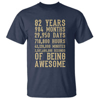 Vintage 82nd Birthday Gift T Shirt 82 Years Of Being Awesome