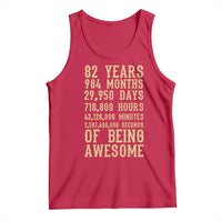 Vintage 82nd Birthday Gift Tank Top 82 Years Of Being Awesome