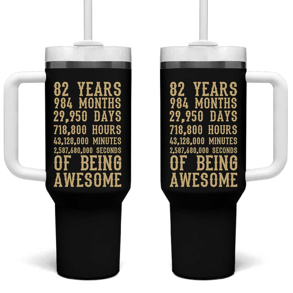 Vintage 82nd Birthday Gift Tumbler With Handle 82 Years Of Being Awesome