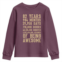 Vintage 82nd Birthday Gift Youth Sweatshirt 82 Years Of Being Awesome