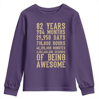 Vintage 82nd Birthday Gift Youth Sweatshirt 82 Years Of Being Awesome