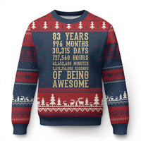 Vintage 83rd Birthday Gift Ugly Christmas Sweater 83 Years Of Being Awesome