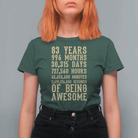Vintage 83rd Birthday Gift T Shirt For Women 83 Years Of Being Awesome