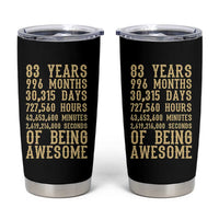 Vintage 83rd Birthday Gift Tumbler Cup 83 Years Of Being Awesome