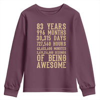 Vintage 83rd Birthday Gift Youth Sweatshirt 83 Years Of Being Awesome