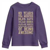 Vintage 83rd Birthday Gift Youth Sweatshirt 83 Years Of Being Awesome
