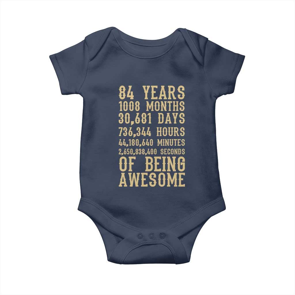 Vintage 84th Birthday Gift Baby Onesie 84 Years Of Being Awesome