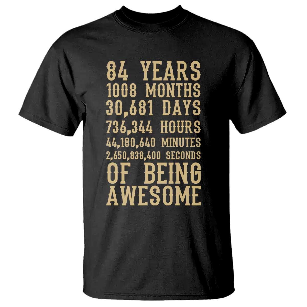 Vintage 84th Birthday Gift T Shirt 84 Years Of Being Awesome