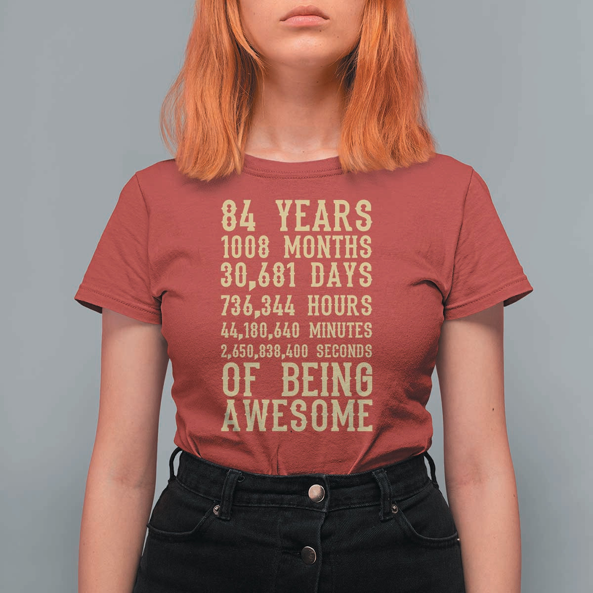 Vintage 84th Birthday Gift T Shirt For Women 84 Years Of Being Awesome