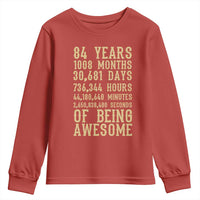 Vintage 84th Birthday Gift Youth Sweatshirt 84 Years Of Being Awesome