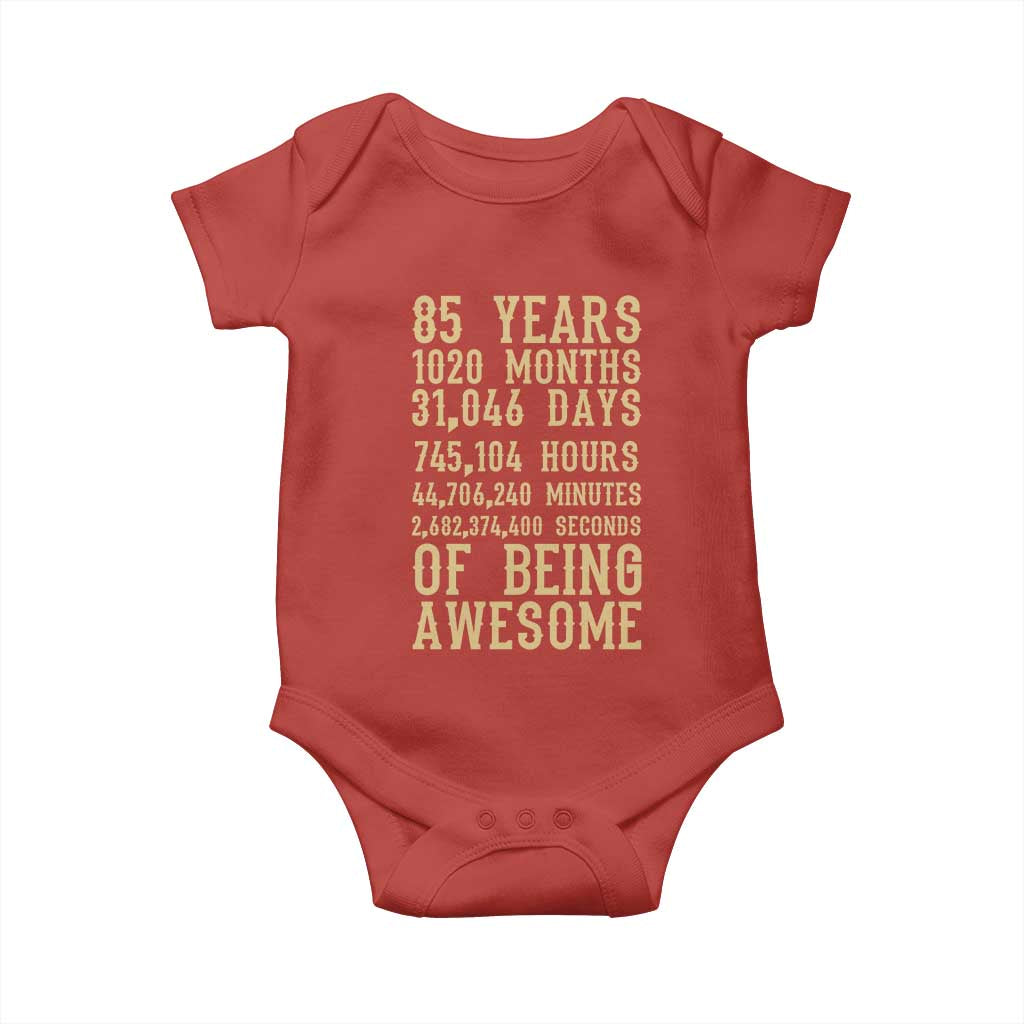 Vintage 85th Birthday Gift Baby Onesie 85 Years Of Being Awesome