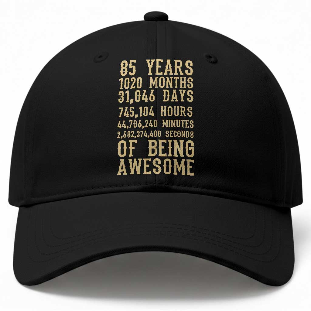 Vintage 85th Birthday Gift Baseball Cap 85 Years Of Being Awesome