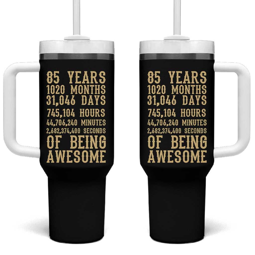 Vintage 85th Birthday Gift Tumbler With Handle 85 Years Of Being Awesome