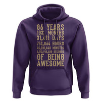 Vintage 86th Birthday Gift Hoodie 86 Years Of Being Awesome