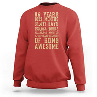 Vintage 86th Birthday Gift Sweatshirt 86 Years Of Being Awesome